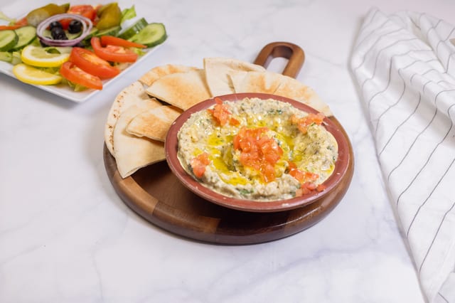 Baba Ghanoush With Bread.